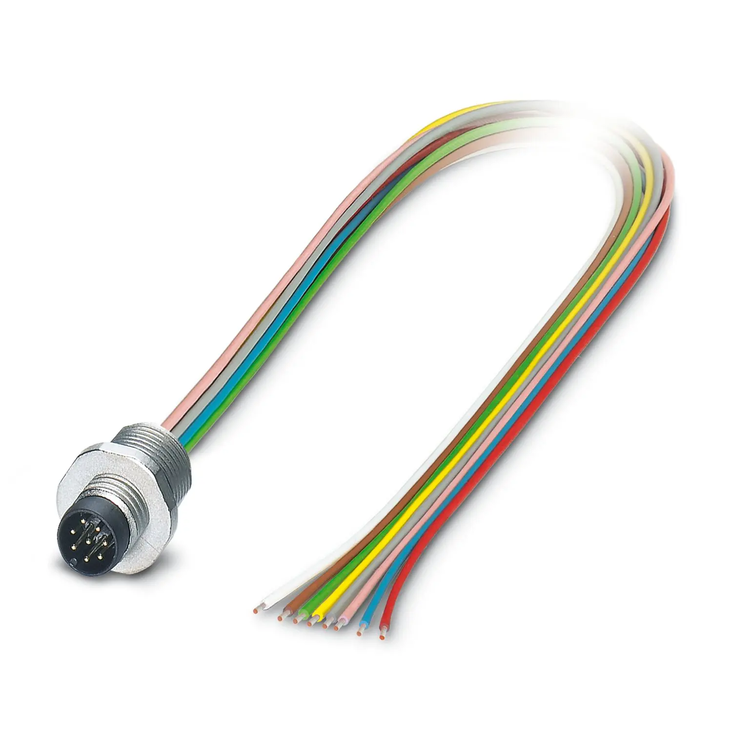 Produktfoto 1 von Phoenix Contact SACC-E-M8MS, 8-polig Sensor-Betätigungselementkabel, M8 Stecker 8 / Freies Kabelende, Länge 0.5 m