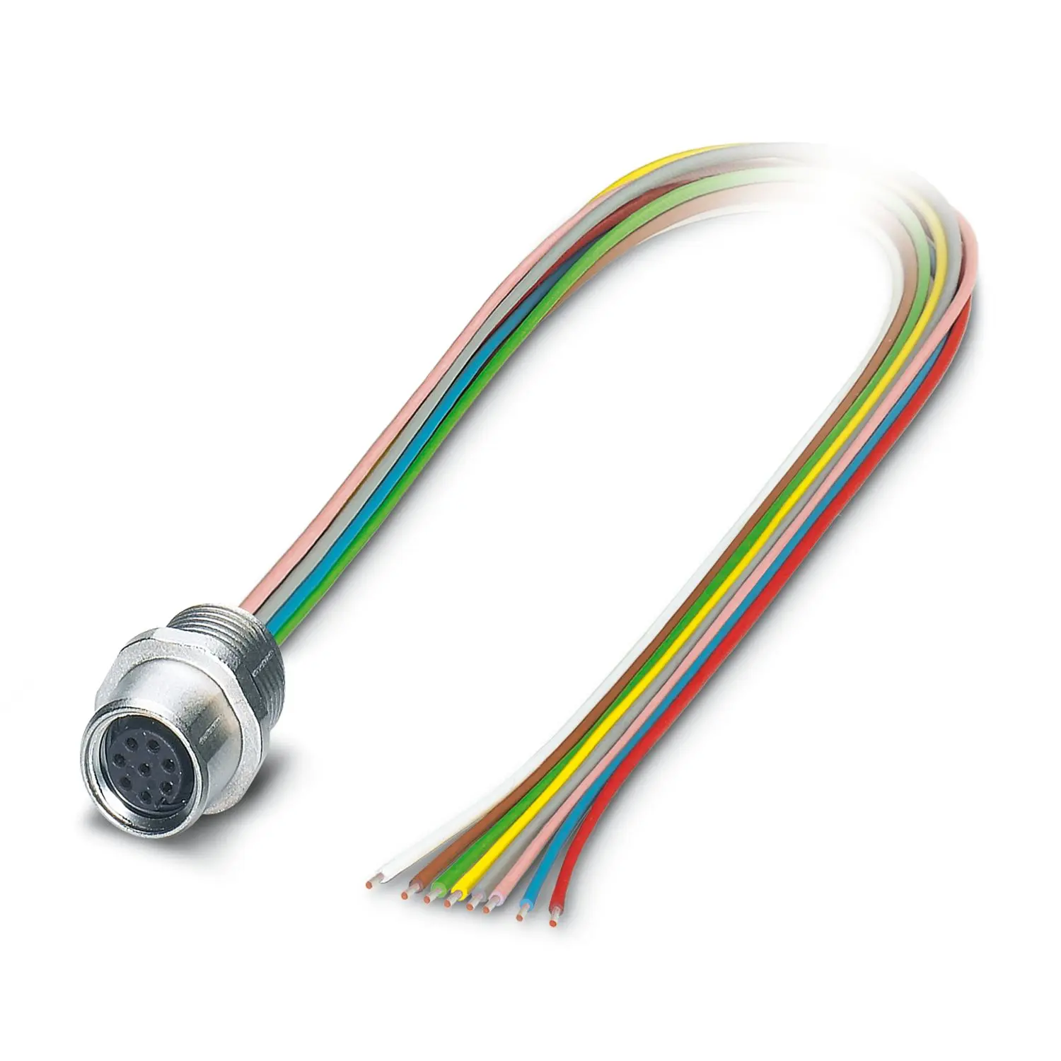 Produktfoto 1 von Phoenix Contact SACC-E-M 8FS, 8-polig Sensor-Betätigungselementkabel, M8 Buchse 8 / Freies Kabelende, Länge 0.5 m
