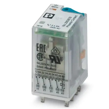 Produktfoto 1 von Phoenix Contact REL-IR4/LDP- 48DC/4X21 Leistungsrelais 48V dc Spule 4-poliger Schließer 6A