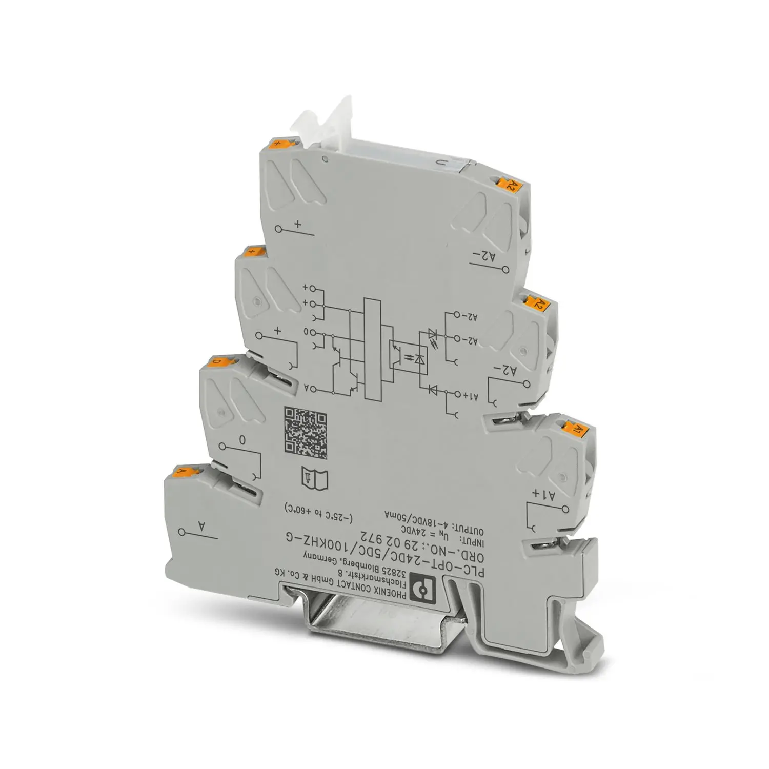 Phoenix Contact PLC-OPT- 24DC/ 5DC/100KHZ-G Halbleiter-Interfacerelais, DIN-Schienen 8mA
