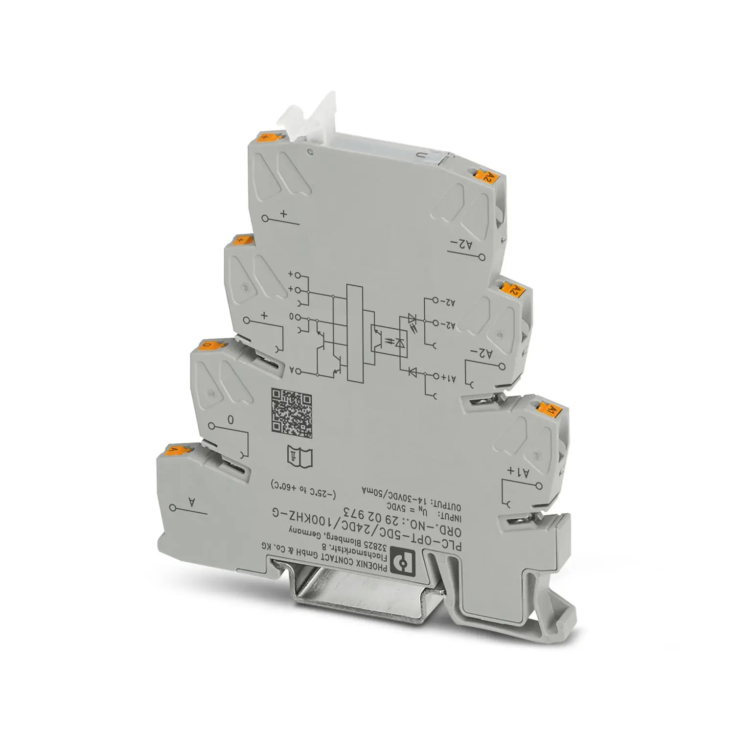 Phoenix Contact PLC-OPT-5DC/24DC/100KHZ-G Halbleiter-Interfacerelais, DIN-Schienen 8mA