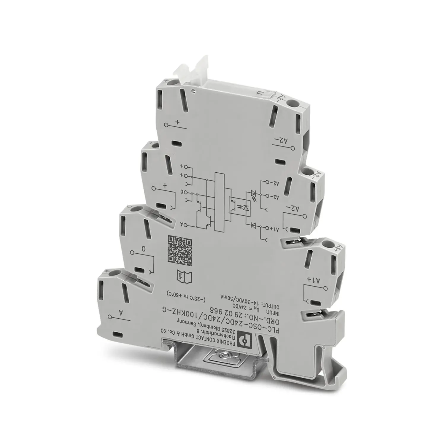 Produktfoto 1 von Phoenix Contact PLC-OSC- 24DC/ 24DC/100KHZ-G Halbleiter-Interfacerelais, DIN-Schienen 8mA