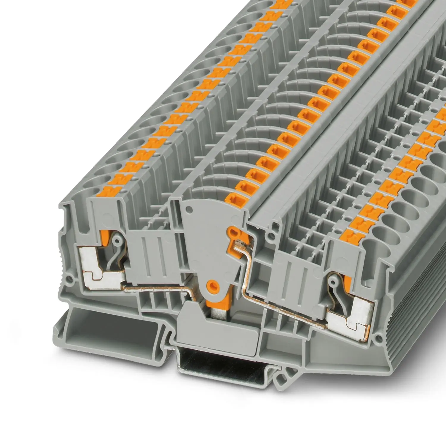 Produktfoto 1 von Phoenix Contact PTME 6 HV Prüftrennklemmenblock 1 Grau, 0.5 to 10 mm², 1 kV Einsteck-Anschluss