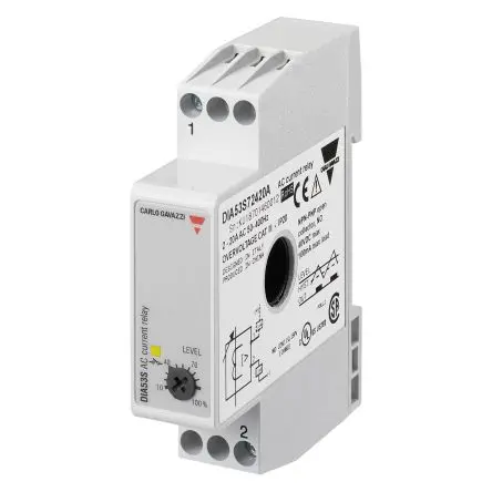 Produktfoto 1 von Carlo Gavazzi DIA53 Überwachungsrelais 1-phasig, SPST Überstrom 2A - 50A, DIN-Hutschiene, 40 V dc