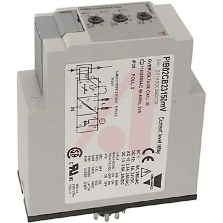 Produktfoto 1 von Carlo Gavazzi PIB02 Überwachungsrelais 1-phasig, 1-poliger Umschalter Unterstrom, Überstrom, DIN-Hutschiene, 48 V ac,