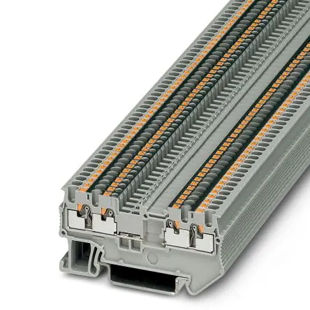 Produktfoto 1 von Phoenix Contact PT 1.5/S-QUATTRO-U Anschlussklemmenblock für Durchkontaktierung 1 Grau, 0.14mm², 1.5 mm², 500V