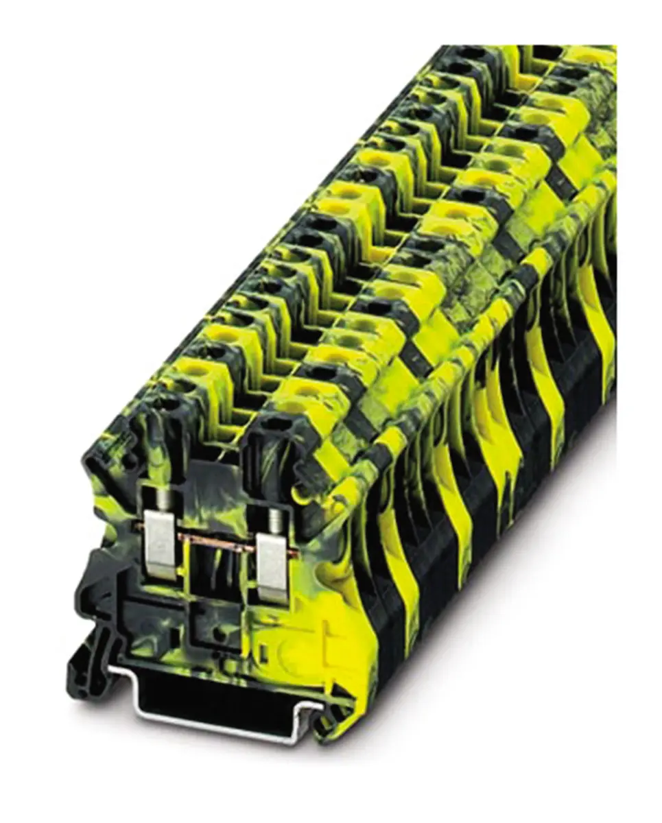 Produktfoto 1 von Phoenix Contact UT 2.5-FE Reihenklemme Einfach Schwarz, Gelb, 1 kV / 24A, Schraubanschluss