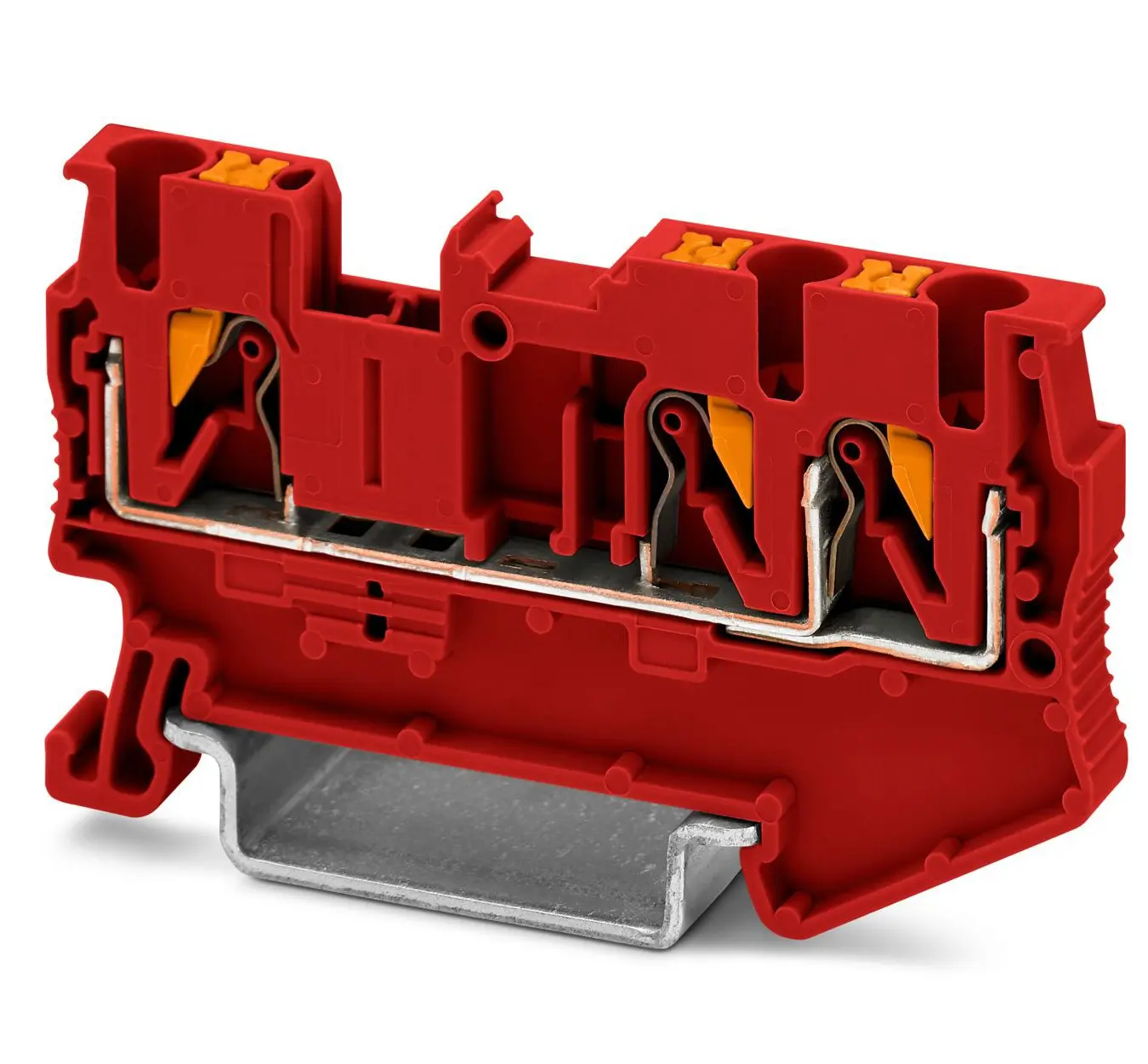 Produktfoto 1 von Phoenix Contact PT 2.5-TWIN RD Anschlussklemmenblock für Durchkontaktierung 2 Rot, 0.14 to 4 mm², 800 V
