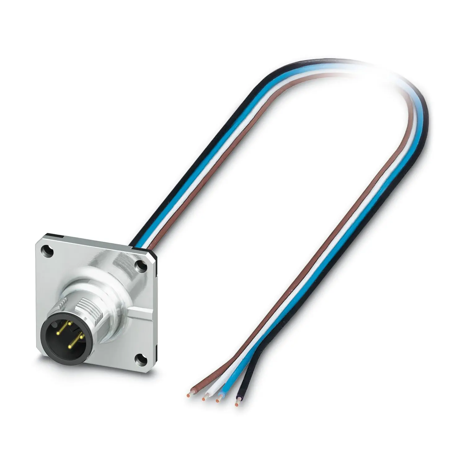 Produktfoto 1 von Phoenix Contact SACC-SQ-M12MS, 4-polig Sensor-Betätigungselementkabel, M12 Stecker 4 / Freies Kabelende, Länge 0.5 m