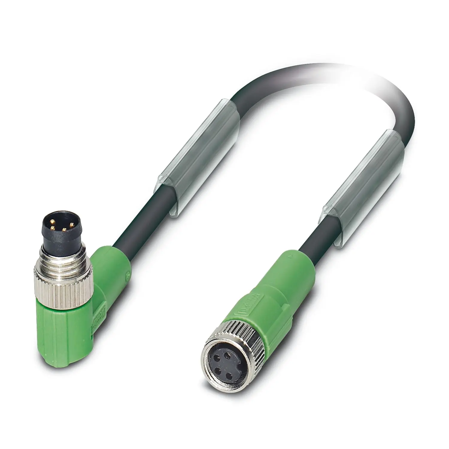 Produktfoto 1 von Phoenix Contact SAC-4P-M, 4-polig Sensor-Betätigungselementkabel, M8, Rechtwinklig Stecker 4 / M8, Gerade Buchse, Länge