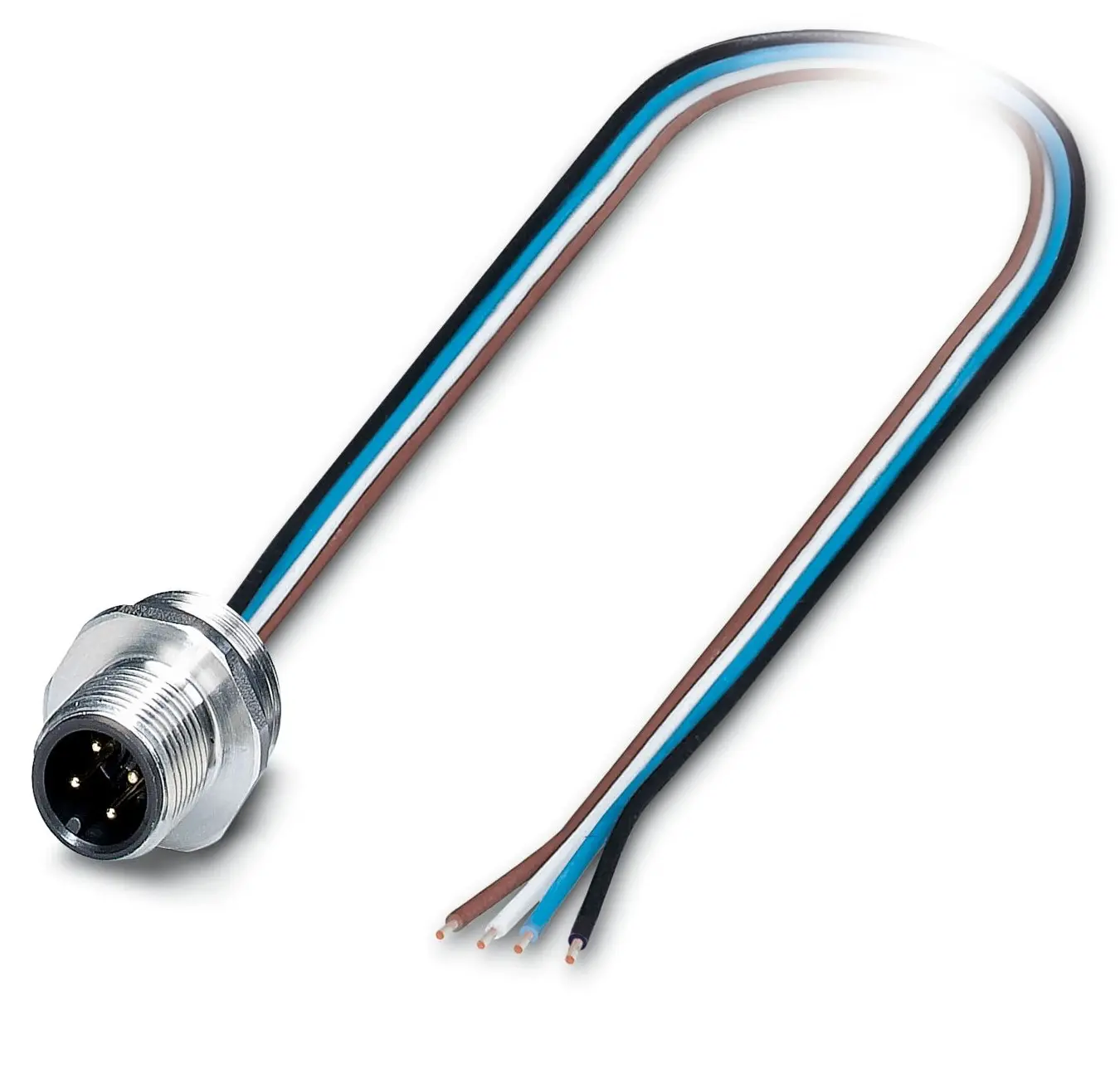 Produktfoto 1 von Phoenix Contact SACC M12 Rundsteckverbinder Stecker 4-polig Stecker 4A Kabel IP40