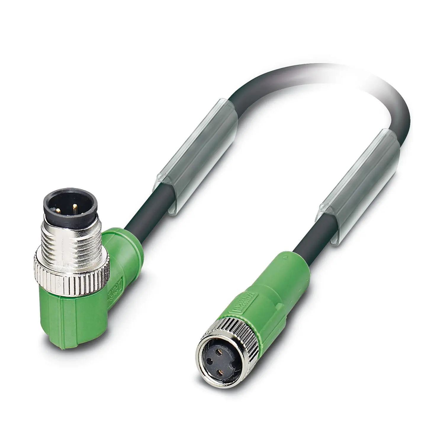 Produktfoto 1 von Phoenix Contact SAC-3P-M12MR, 3-polig Sensor-Betätigungselementkabel, M12, Rechtwinklig Stecker 3 / M8, Gerade Buchse,
