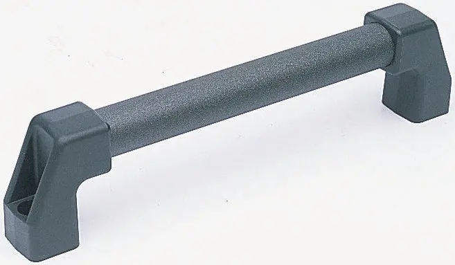 Produktfoto 1 von Elesa Matt Schwarz Aluminium Griff, L 374 mm H 78 mm B 38 mm, Lochabst. 350 mm