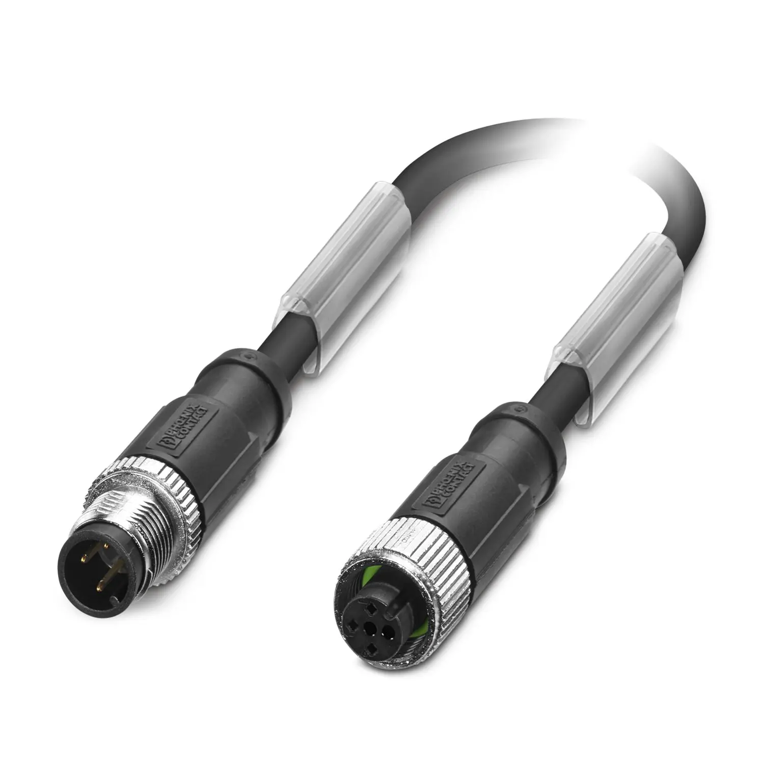 Produktfoto 1 von Phoenix Contact SAC-3P-M12MS, 3-polig Sensor-Betätigungselementkabel, Gerade Stecker 3 / Gerade Buchse, Länge 3 m