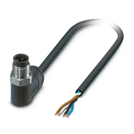 Produktfoto 1 von Phoenix Contact SAC-4P, 4-polig Sensor-Betätigungselementkabel, Rechtwinklig Stecker 4 / Nicht abgeschlossen, Länge 10 m