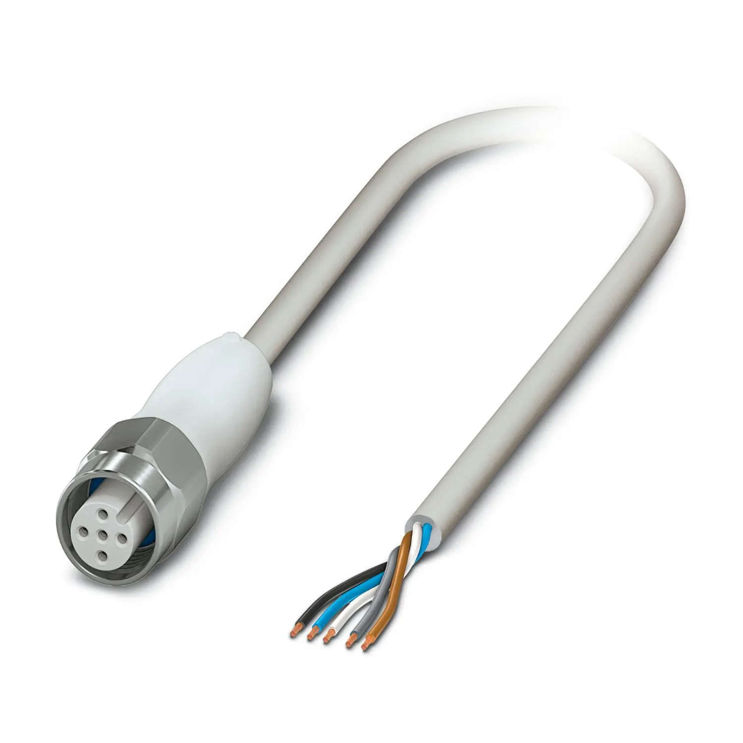 Produktfoto 1 von Phoenix Contact SAC-5P-5.0-600/M12FS HD, 5-polig Sensor-Betätigungselementkabel, Gerade Buchse / Nicht abgeschlossen,