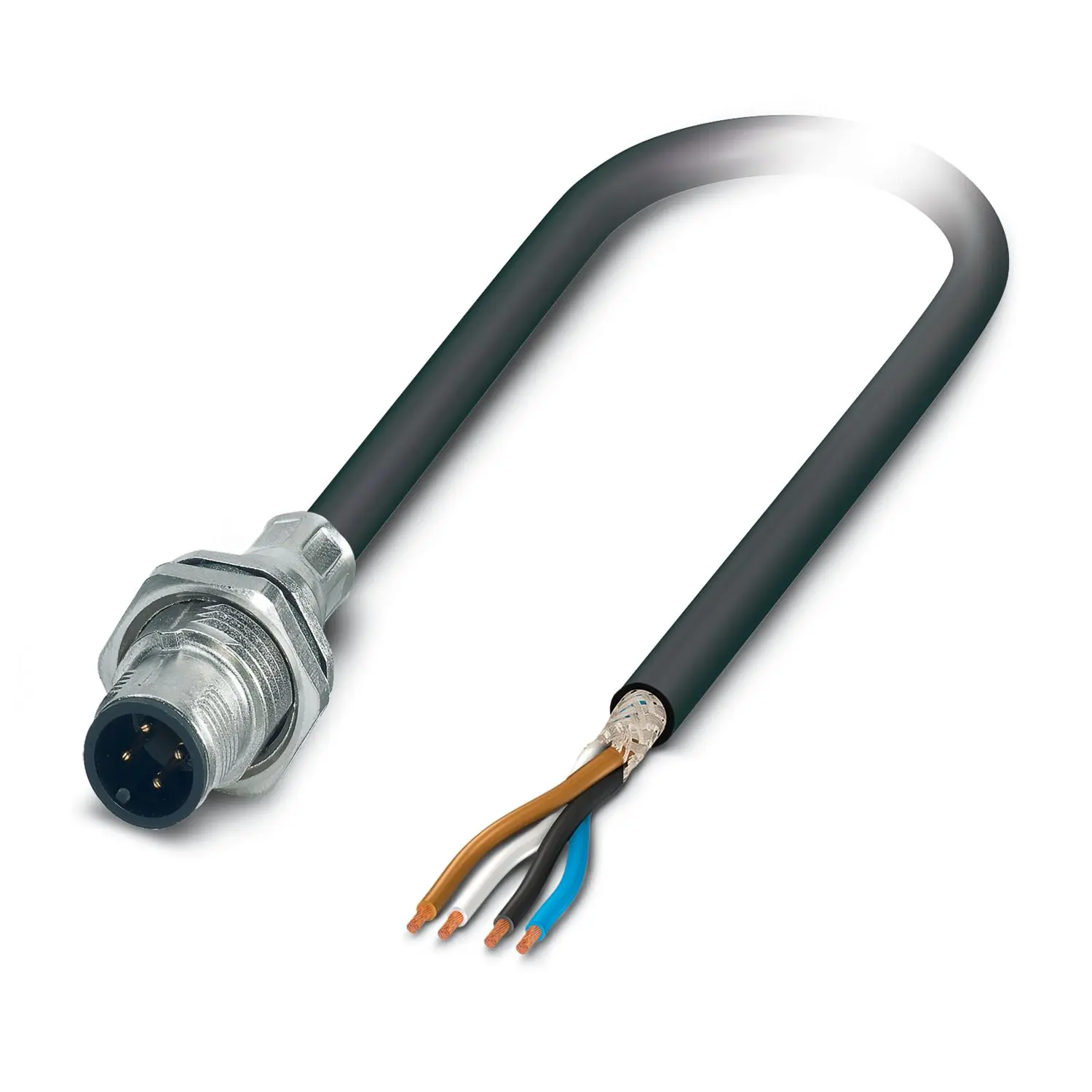 Produktfoto 1 von Phoenix Contact SACCBP, 4-polig Sensor-Betätigungselementkabel, M12 Stecker 4 / Freies Kabelende, Länge 2 m