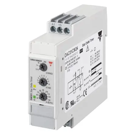 Produktfoto 1 von Carlo Gavazzi DAC Zeitrelais 240 V dc 400V ac, 0.1 to 600 s, 1 Kont. 2, 1-poliger Umschalter