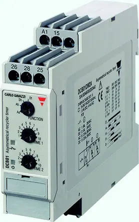 Produktfoto 1 von Carlo Gavazzi Zeitrelais, DIN-Schienen, 0.1 s → 100h, 24 V dc, 24 → 240V ac, 2 Kont. Multifunktion,