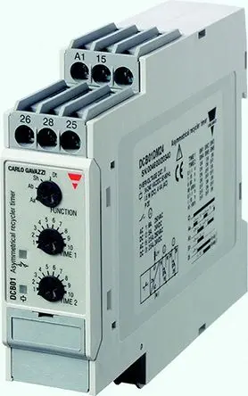 Produktfoto 1 von Carlo Gavazzi DCB01 Zeitrelais, DIN-Hutschiene 240 V dc 12V ac, 240 V ac, 0.1 s to 100 h, 2 Kont. Multifunktion,