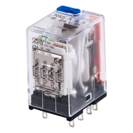 Produktfoto 1 von Carlo Gavazzi RMI DIN-Hutschiene Elektromechanisches Interfacerelais 4-poliger Wechsler 30 V dc 24V dc / 5 A