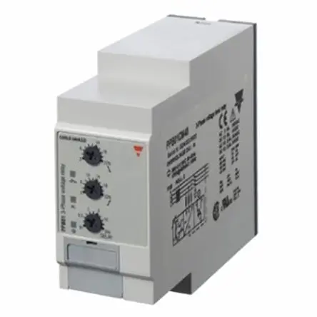 Produktfoto 1 von Carlo Gavazzi PPB01 Überwachungsrelais 3-phasig, 1-poliger Umschalter DIN-Hutschiene