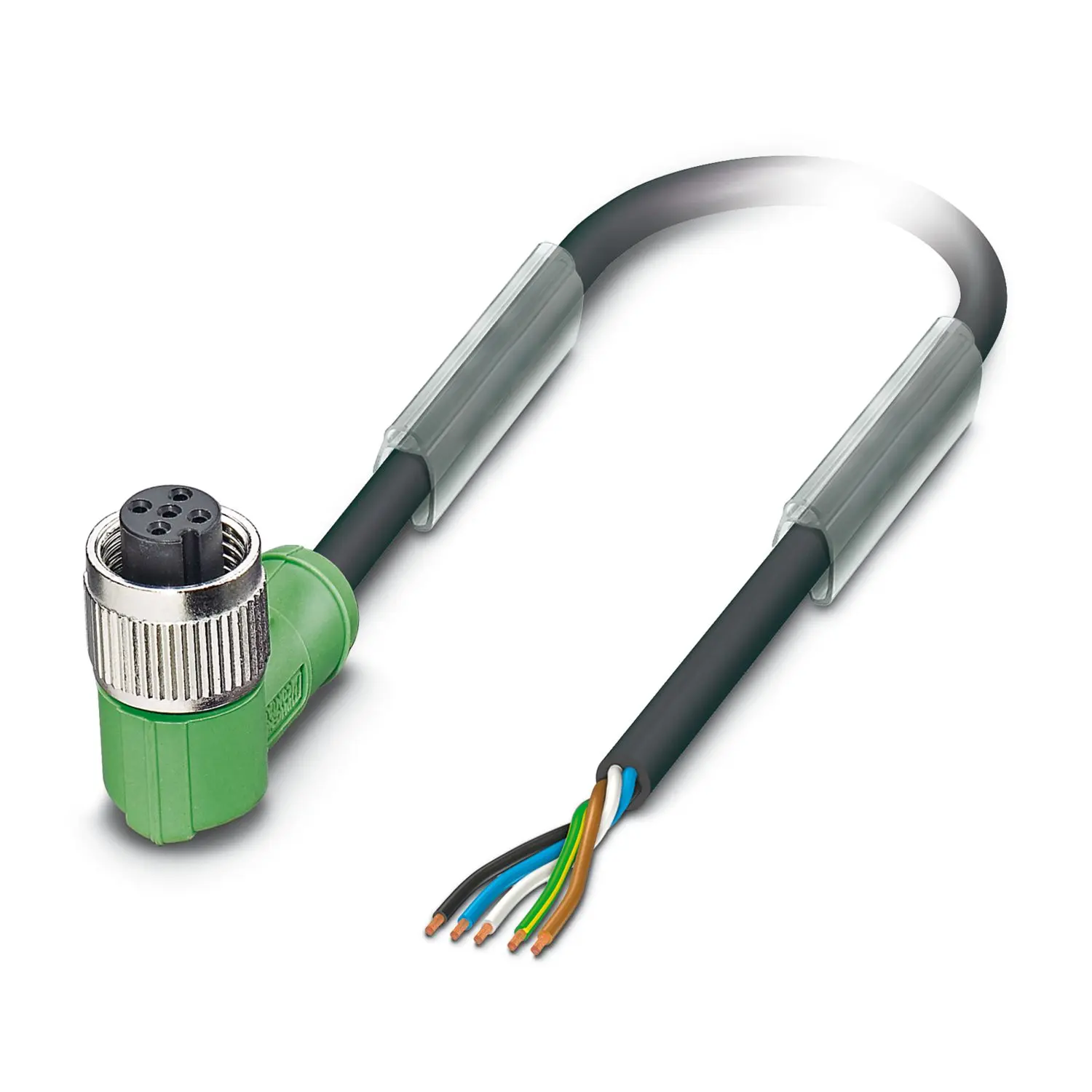 Produktfoto 1 von Phoenix Contact SAC-5P Sensor-Betätigungselementkabel, 5-adrig x 0.34 mm² 22 AWG Schwarz, Grau, 10 m, Polyurethan