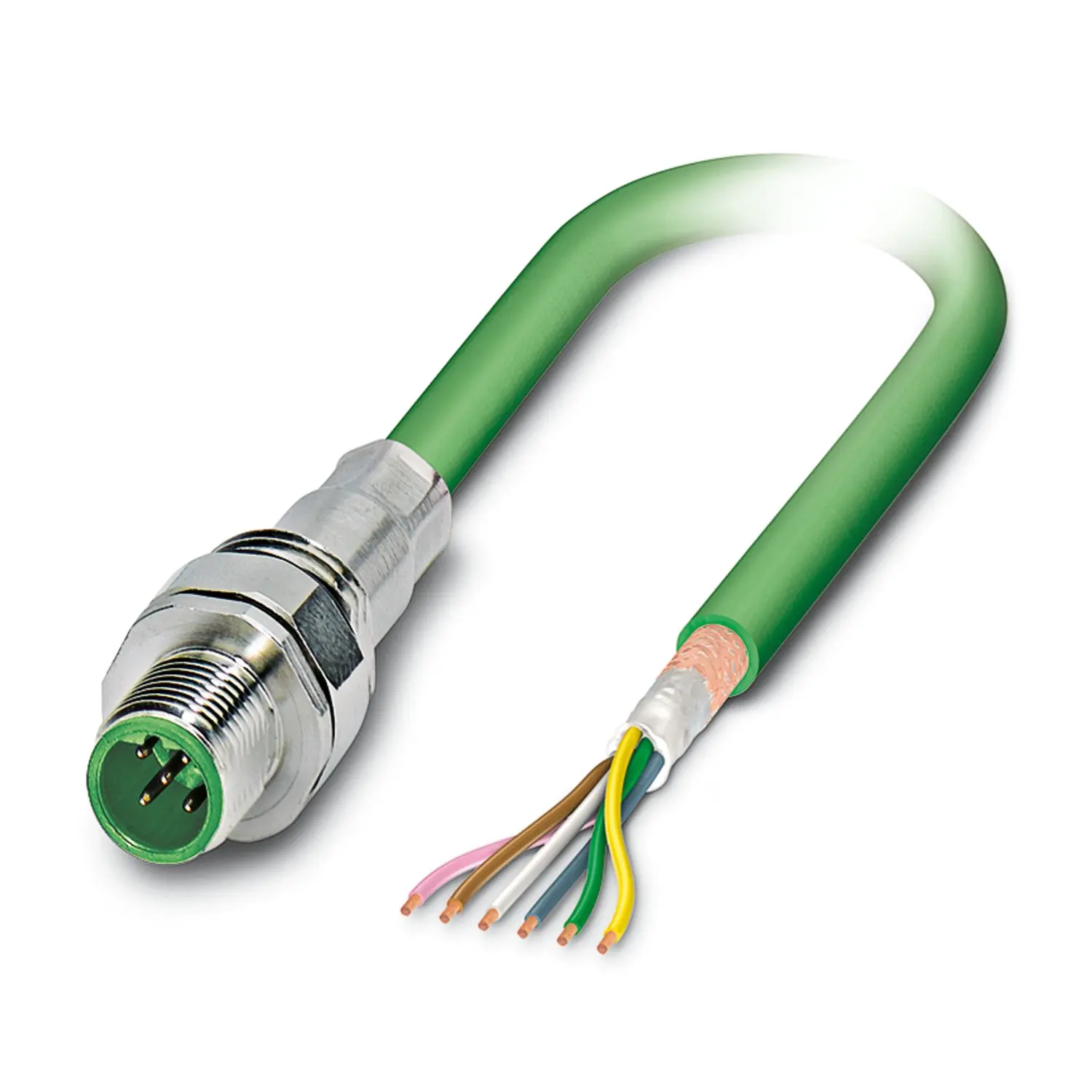 Produktfoto 1 von Phoenix Contact SACCEC-M12MSB, 5-polig Buskabel, M12 Stecker 6 / Nicht abgeschlossen, Länge 2 m