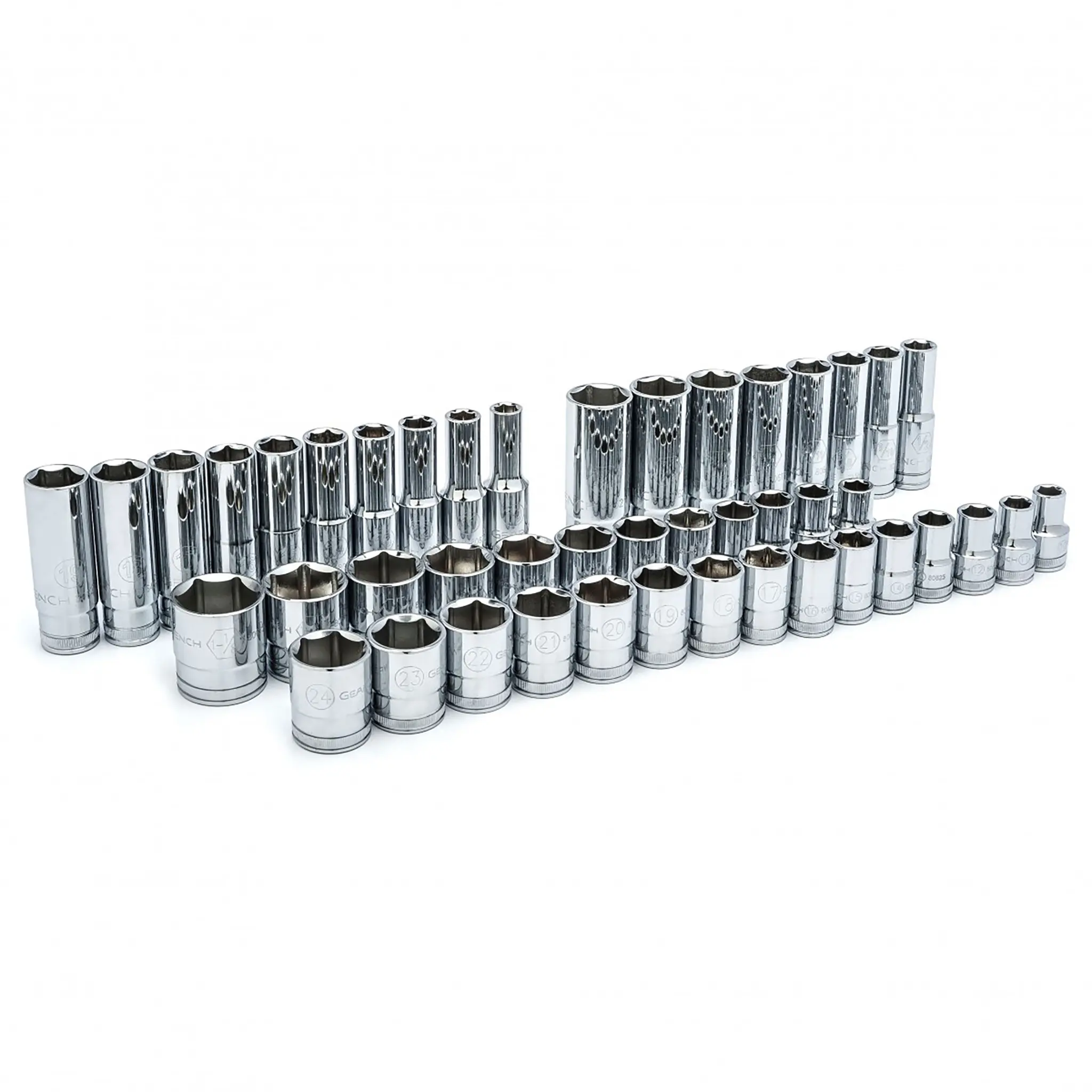 GearWrench Steckschlüsselsatz 1/2 in Vierkant 6-Kant 1/2 to 15/16 in, 7/16 to 1.1/8 in, 10 to 19 mm, 10 to 24 mm