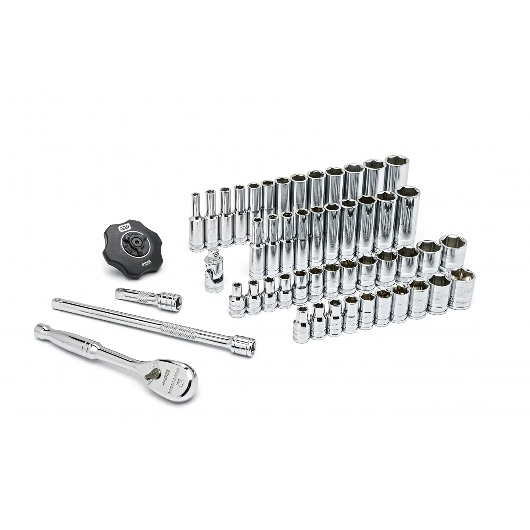 Produktfoto 1 von GearWrench Steckschlüsselsatz 1/4 in Vierkant 6-Kant 3/16 to 9/16 in, 4 to 15 mm 51-teilig