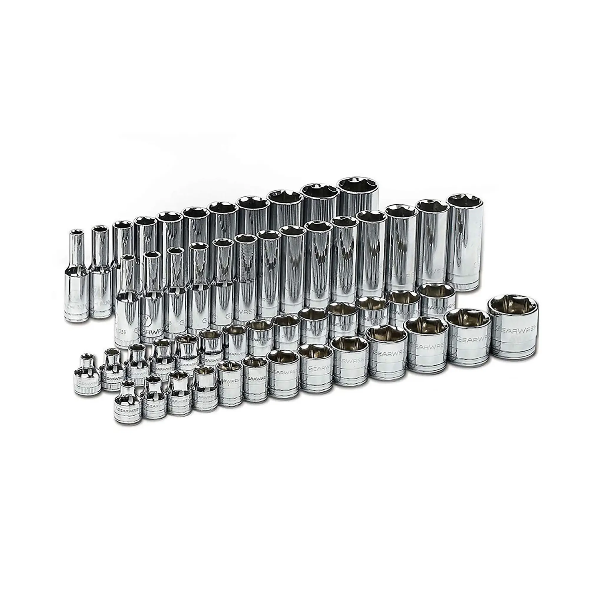 GearWrench Steckschlüsselsatz 3/8 in Vierkant 6-Kant 1/4 to 1 in, 1/4 to 7/8 in, 6 to 19 mm 56-teilig
