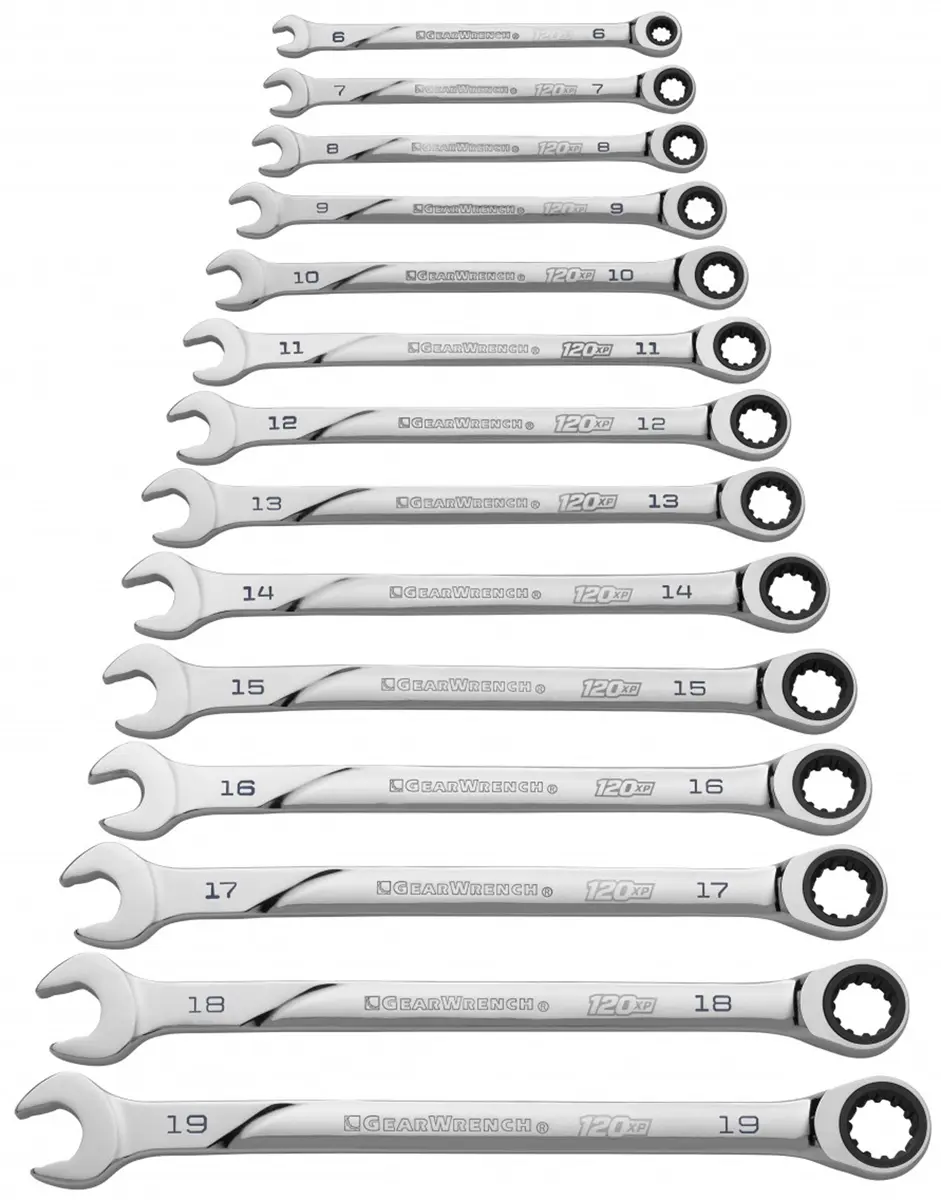 Produktfoto 1 von Gear Wrench Ratschenschlüsselsatz Stahl, 14-teilig 6 → 19 mm