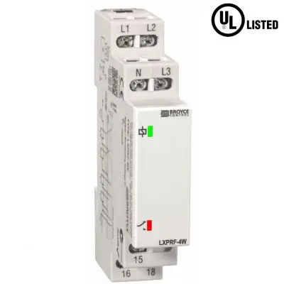 Produktfoto 1 von Broyce Control L Überwachungsrelais, für Phase, Spannung 3-phasig, 1-poliger Wechsler Unterspannung DIN-Schienen