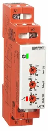 Produktfoto 1 von Broyce Control L Überwachungsrelais 1-phasig, 1-poliger Umschalter DIN-Hutschiene