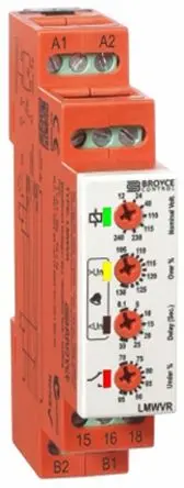Produktfoto 1 von Broyce Control L Überwachungsrelais 3-phasig, 1-poliger Umschalter DIN-Hutschiene