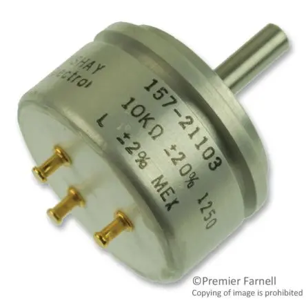 Produktfoto 1 von Vishay 157 Servopotenziometer Drehen Potenziometer 10 kΩ 20 % / 1 W, Schaft-Ø 3.18 mm