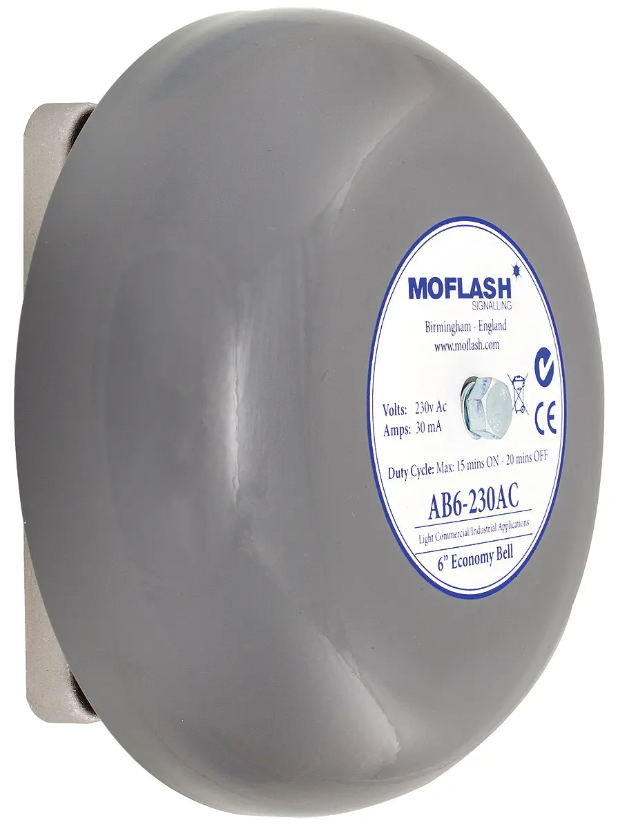 Produktfoto 1 von Moflash AB6 Solenoid Sirene IP44 24 V dc -Ton 100dB Grau, Ø 167 mm
