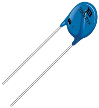 Produktfoto 1 von Bourns MOV-20D Metalloxid-Varistor, 930 pF, 430 V / 100 A 710 V, 6.5 kA max., Ø 23 mm, 5.6 mm, L. 46 mm