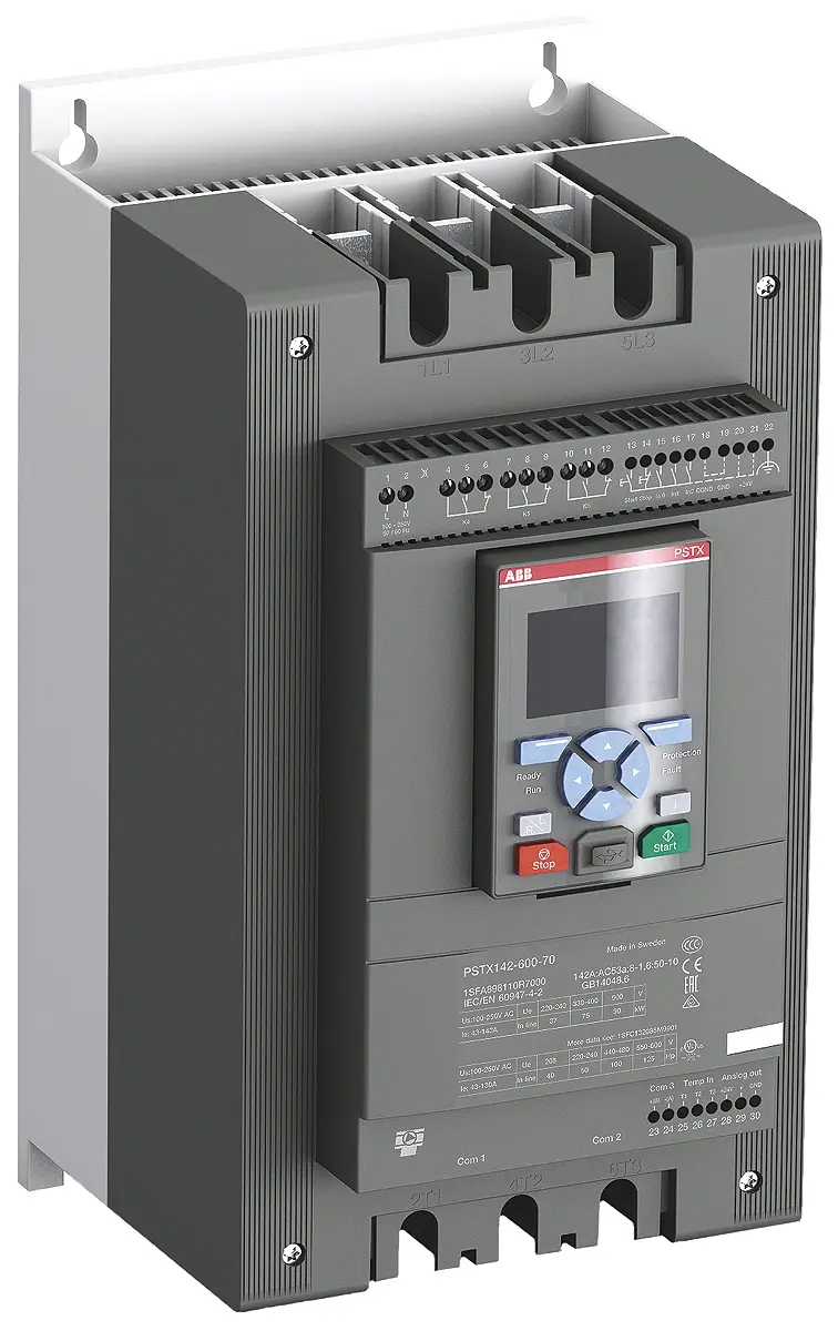 Produktfoto 1 von ABB PSTX Sanftstarter 3-phasig 160 kW (interne Dreiecksschaltung), 90 kW (In-Line), 208 → 600 V ac / 143 A