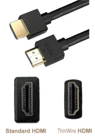Produktfoto 1 von RS PRO Thin Wire High-Speed HDMI-Kabel A HDMI Stecker B HDMI Stecker, 10 m, Schwarz