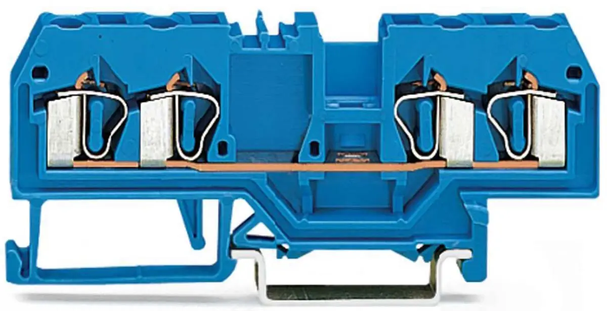 Produktfoto 1 von WAGO 280 Reihenklemme Einfach Blau, 2.5mm², 800 V / 20A, mit Käfigklemme