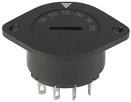 Schurter 6-Stufen SW Drehschalter 6PST / 10A, 6.3 A Lot, 24 mm x 35mm