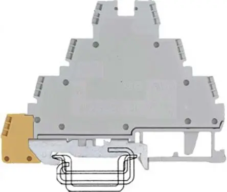 Produktfoto 1 von Wieland DIN-Schienenklemme ohne Sicherung, Hutprofil, 7-polig, 12AWG, 22 AWG, 2.5mm² Schraubbefestigung, Grau