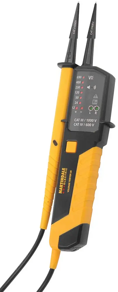 Produktfoto 1 von Martindale MARVT25 LED Spannungsprüfer mit Durchgangsprüfung, CAT III 690V