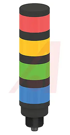 Banner TL50 LED Signalturm bis 4-stufig Linse Blau, Grün, Rot, Gelb LED Rot/Gelb/Grün/Blau + 183.3mm
