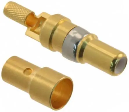 Produktfoto 1 von HARTING 0969 D-Sub Steckverbinder Koaxialkontakt, Stecker Crimpbefestigung, Kupferlegierung, Gold, 1 mΩ max