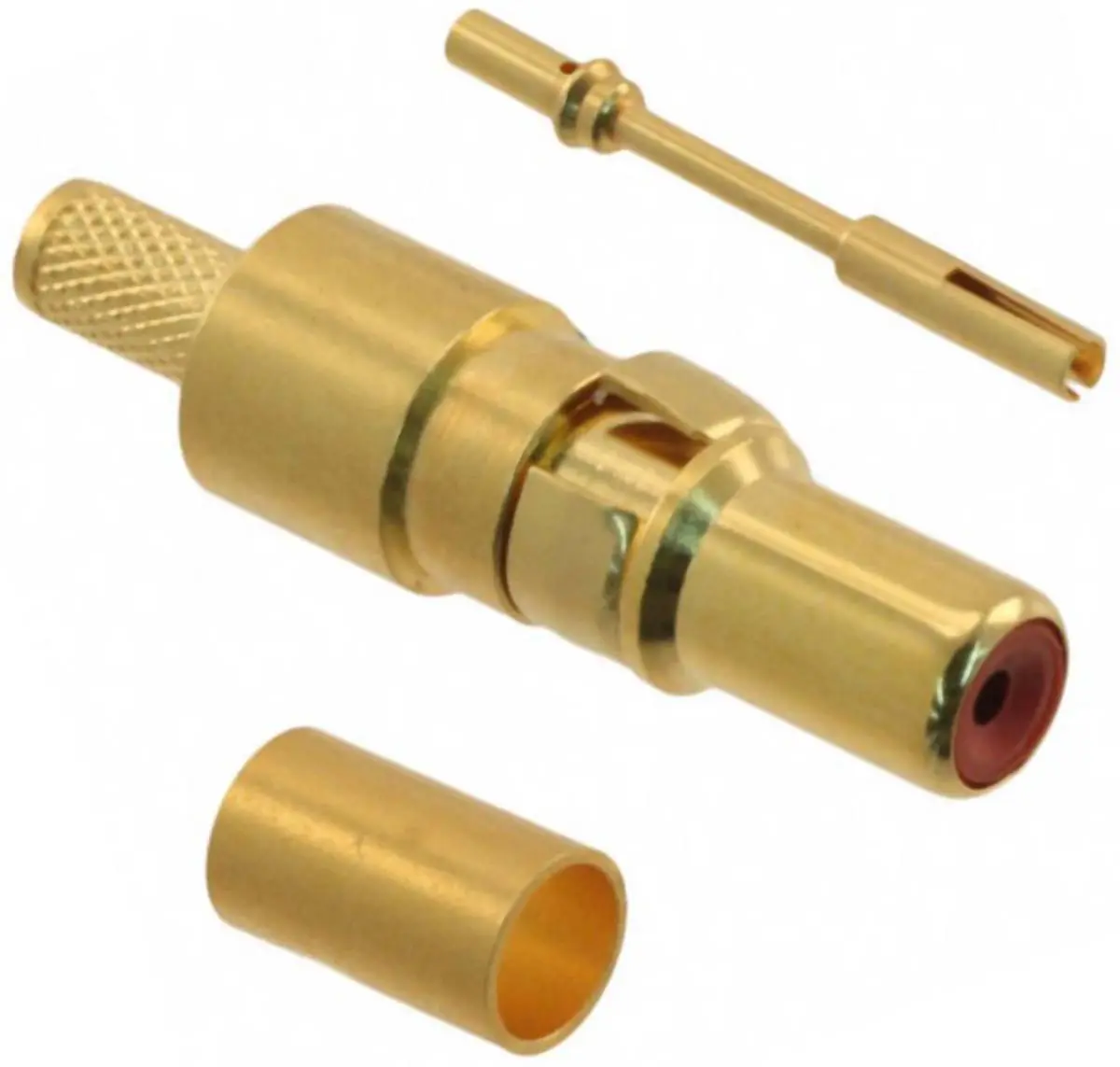 Produktfoto 1 von HARTING 0969 D-Sub Steckverbinder Koaxialkontakt, Stecker Crimpbefestigung, Kupferlegierung, Gold, 1 mΩ max 8 AWG
