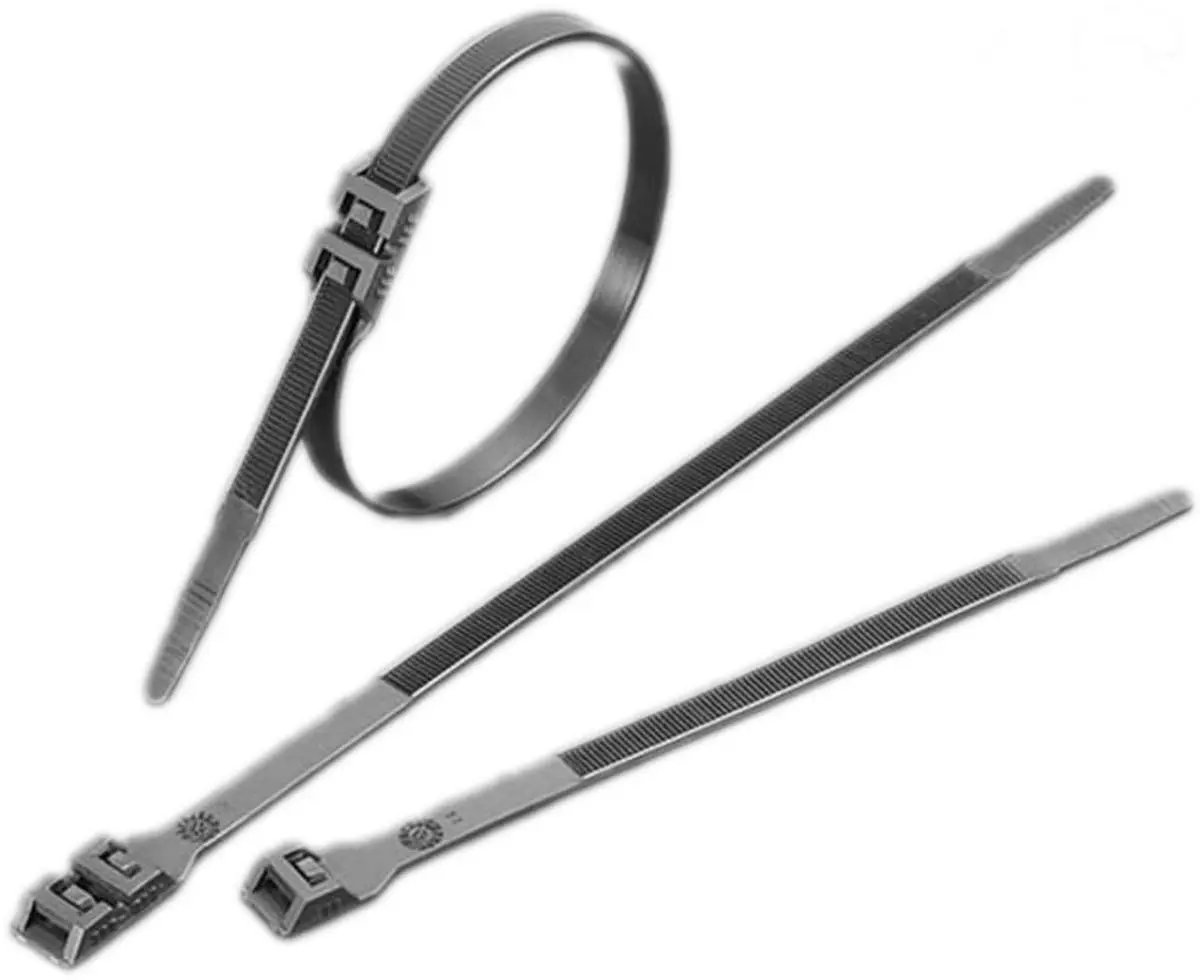 Produktfoto 1 von RS PRO DK Nylon 6.6 Kabelbinder Doppelverriegelung Schwarz 9 mm x 510 mm