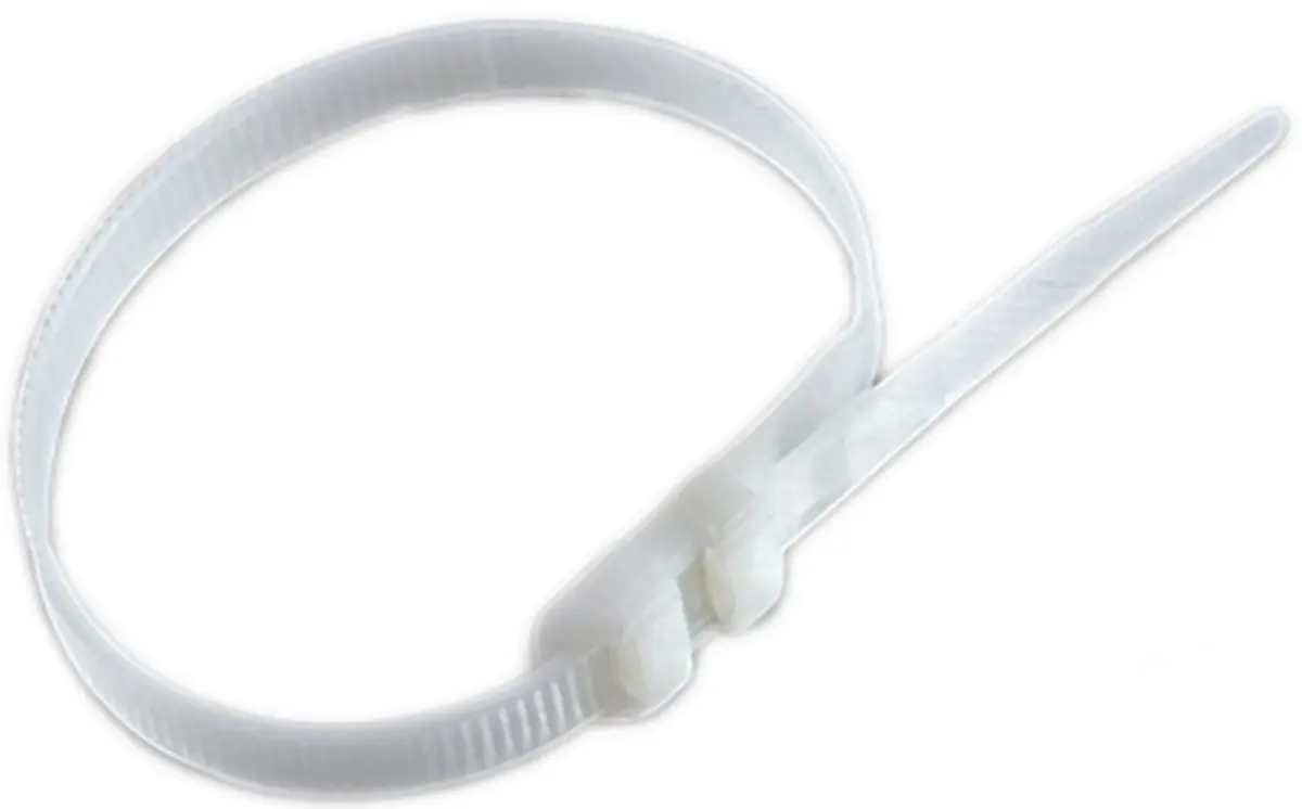 Produktfoto 1 von RS PRO DK Nylon 6.6 Kabelbinder Doppelverriegelung Natur 9 mm x 382 mm