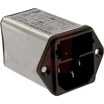 Produktfoto 1 von Schurter 6A C14 IEC-Steckverbinder Stecker mit 1-Pol Schalter 5 x 20 mm Sicherung, 250V ac, Schraubanschlussklemme